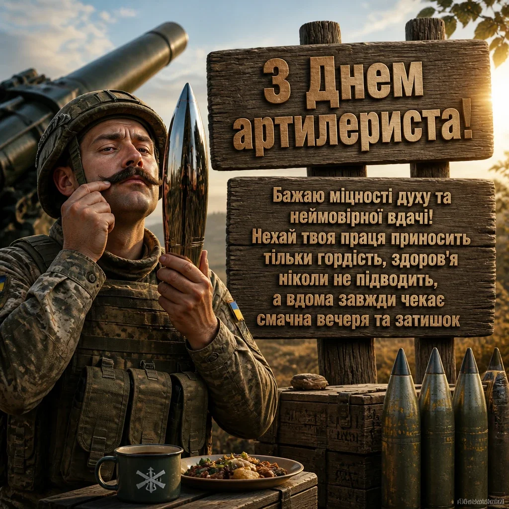 привітання з днем артилерії
