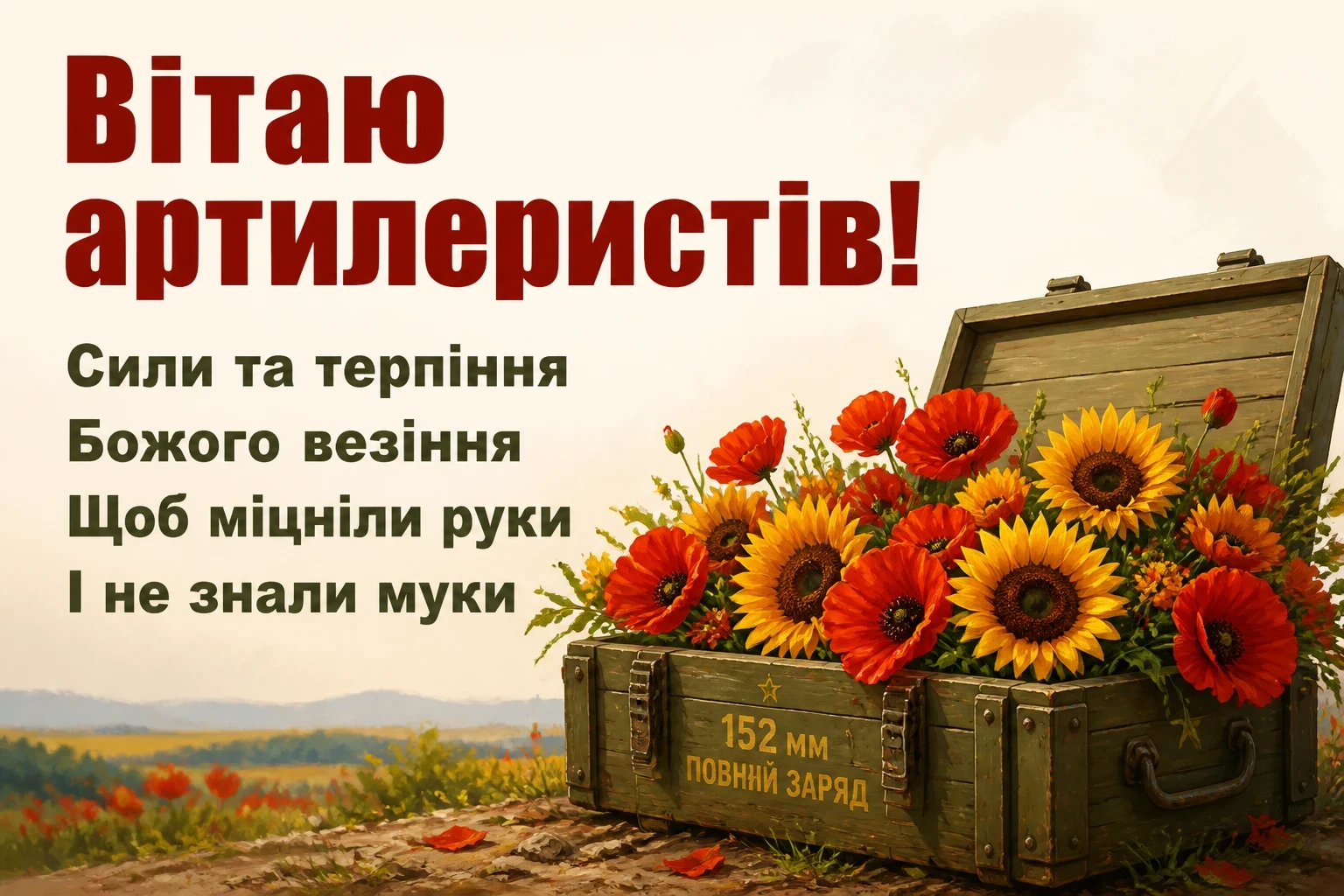 привітання з днем артилерії
