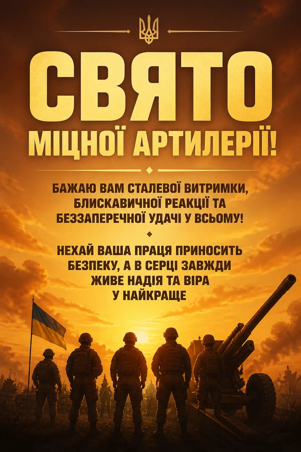 привітання з днем артилерії