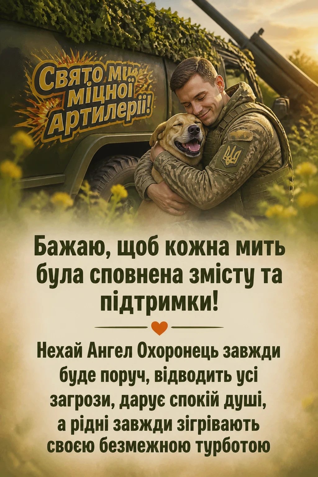 привітання з днем артилерії