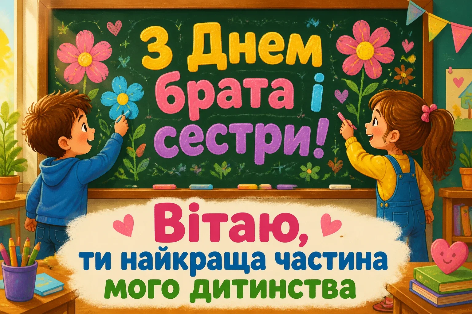 привітання з днем брата і сестри